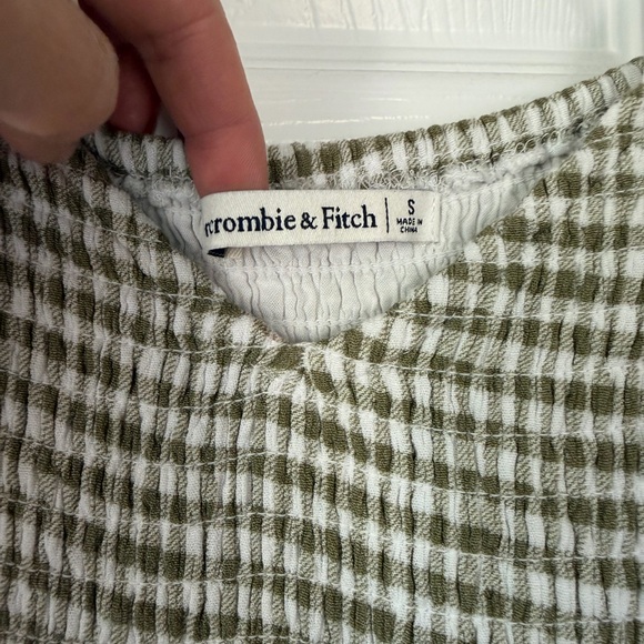 Abercrombie & Fitch Sage Green Gingham Maxi Dress - Picture 2 of 3
